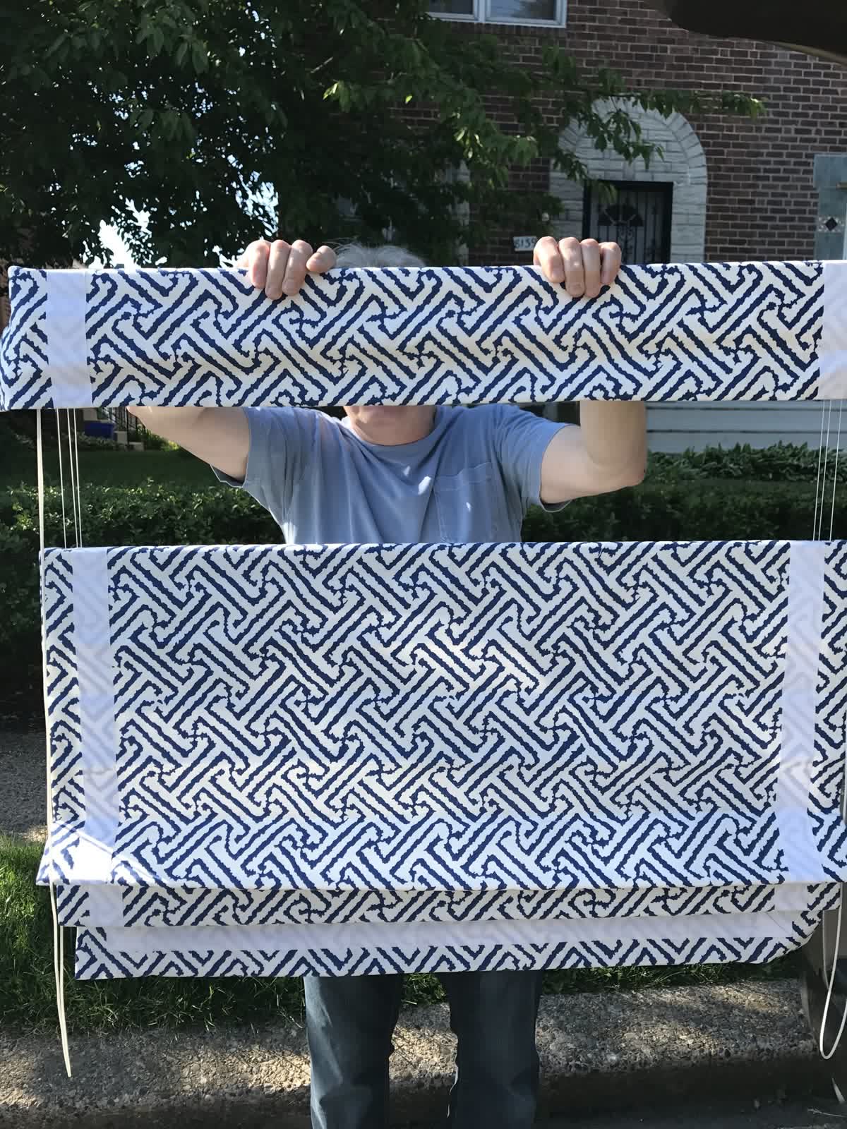 Top-down bottom-up Roman shade, opened from the top and the bottom
